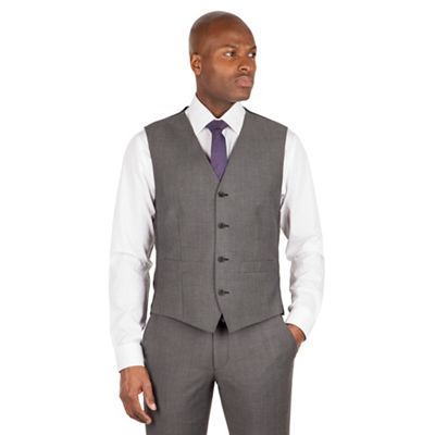 J by Jasper Conran Charcoal 4 button front tailored fit italian suit waistcoat